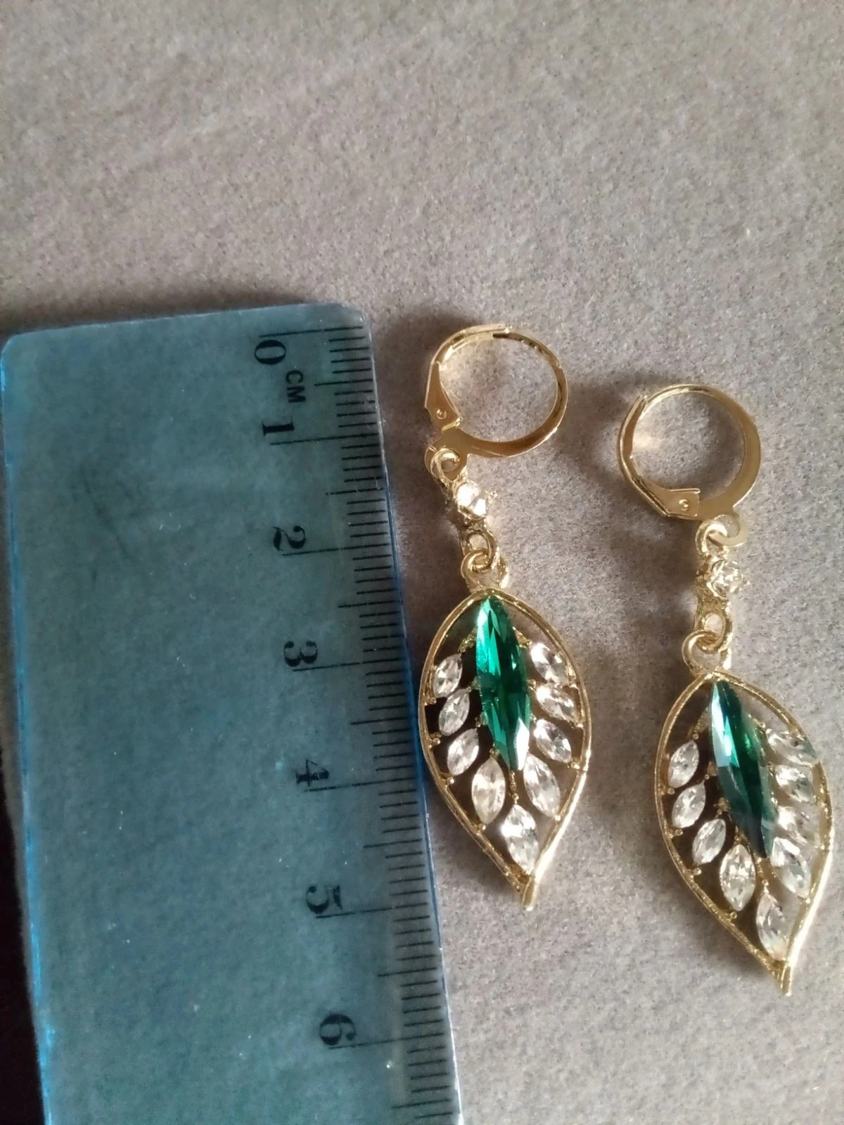 Pendientes de hojas con circonitas – photo 2